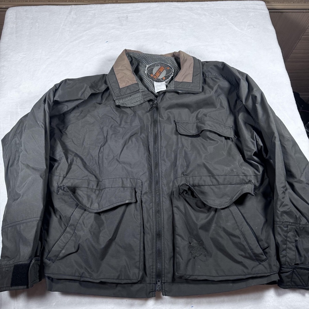Planet Snow Jacket Mens XL Gray Nylon Ski Windbreaker Zip Pockets‎ Lined Outdoor